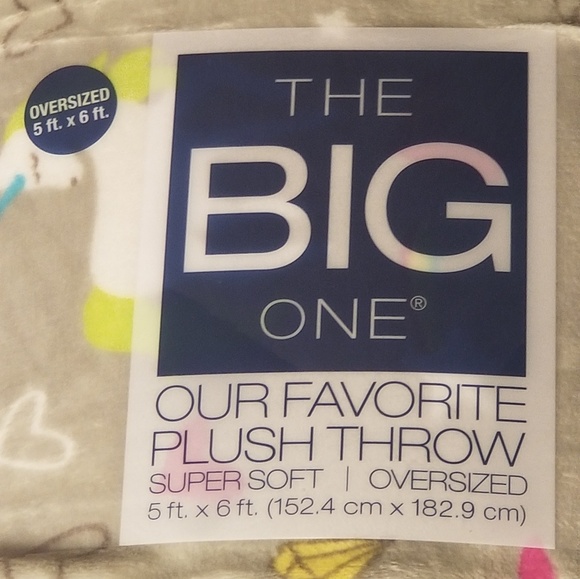 LAST ONE Big One Super Soft Plush Throw Unicorn - Picture 5 of 6